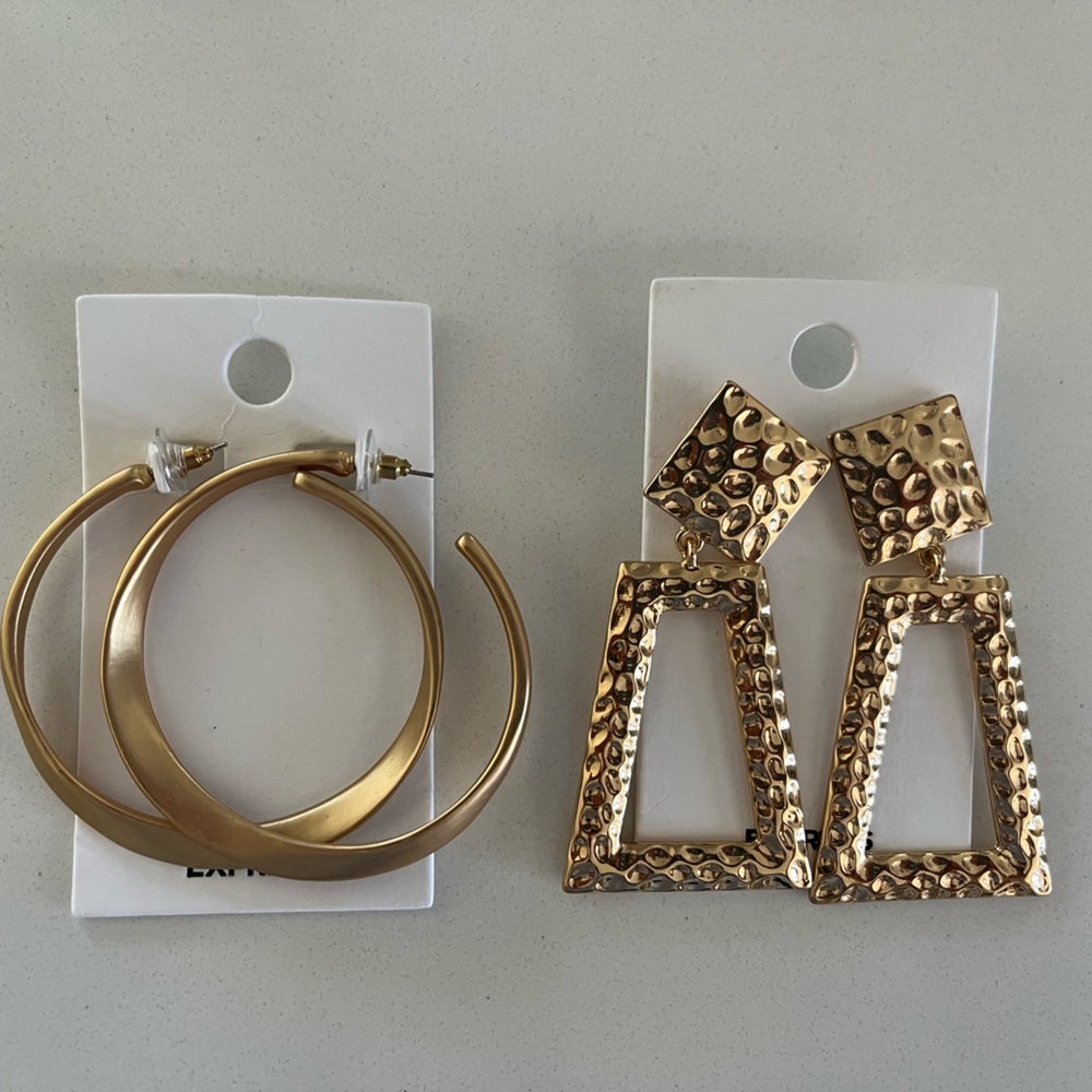 Express Women’s Drop Earrings Geometric Dangle set of 2